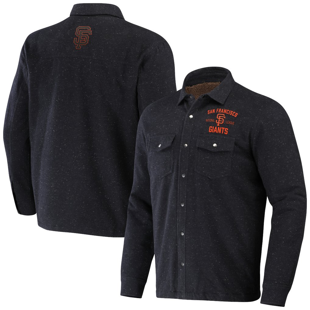 San Francisco Giants Darius Rucker Collection by Fanatics Ringstop Full-Snap Shacket - Black